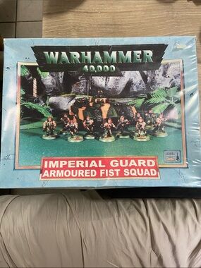 VTG IMPERIAL GUARD ARMOURED FIST SQUAD Warhammer 40k OOP, White Metal SEALED